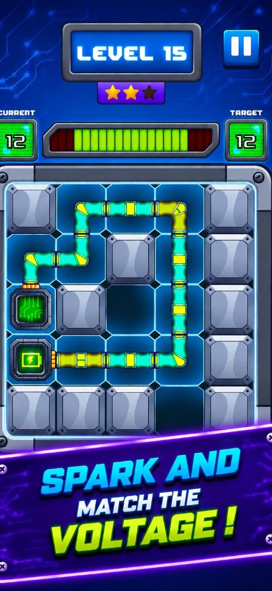 Circuit Connect gameplay, match the voltage